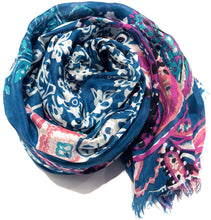 Load image into Gallery viewer, 100% Natural Silk Printed XL Foulard ref-rfxlfs0013