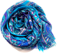 Load image into Gallery viewer, 100% Natural Silk Printed XL Foulard ref-rfxlfs0017