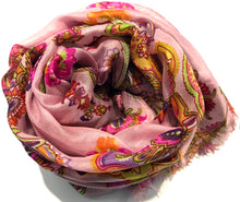 Load image into Gallery viewer, 100% Natural Silk Printed XL Foulard ref-rfxlfs0031