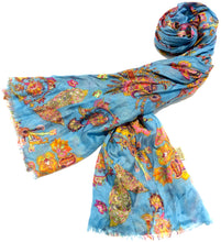 Load image into Gallery viewer, 100% Natural Silk Printed XL Foulard ref-rfxlfs0032