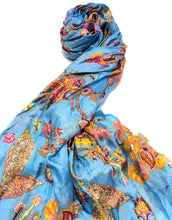 Load image into Gallery viewer, 100% Natural Silk Printed XL Foulard ref-rfxlfs0032