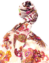 Load image into Gallery viewer, 100% Natural Silk Printed XL Foulard ref-rfxlfs0036