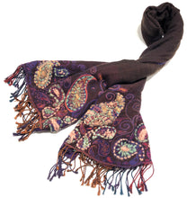 Load image into Gallery viewer, 100% Wool Jacquard Embellished Pashmina Shawl ref-rflghwj0002