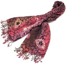 Load image into Gallery viewer, 100% Wool Jacquard Embellished Pashmina Shawl ref-rflghwj0003