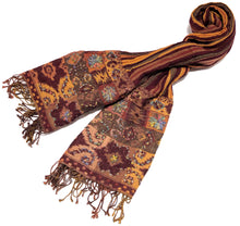 Load image into Gallery viewer, 100% Wool Jacquard Embellished Pashmina Shawl ref-rflghwj0005