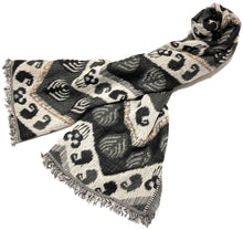 Load image into Gallery viewer, 100% Wool Jacquard Embellished Pashmina Shawl ref-rflghwj0006