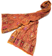 Load image into Gallery viewer, 100% Wool Jacquard Embellished Pashmina Shawl ref-rflghwj0007
