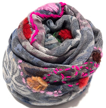 Load image into Gallery viewer, 100% Wool Jacquard Embellished Pashmina Shawl ref-rflghwj0008