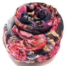 Load image into Gallery viewer, 100% Wool Jacquard Embellished Pashmina Shawl ref-rflghwj0009