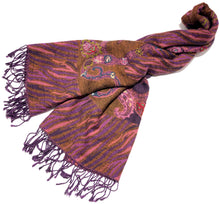 Load image into Gallery viewer, 100% Wool Jacquard Embellished Pashmina Shawl ref-rflghwj0010