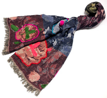 Load image into Gallery viewer, 100% Wool Jacquard Embellished Pashmina Shawl ref-rflghwj0011