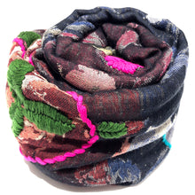 Load image into Gallery viewer, 100% Wool Jacquard Embellished Pashmina Shawl ref-rflghwj0011