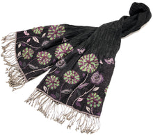 Load image into Gallery viewer, 100% Wool Jacquard Embellished Pashmina Shawl ref-rflghwj0013