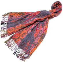 Load image into Gallery viewer, 100% Wool Jacquard Embellished Pashmina Shawl ref-rflghwj0014