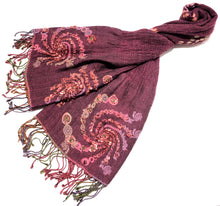 Load image into Gallery viewer, 100% Wool Jacquard Embellished Pashmina Shawl ref-rflghwj0015