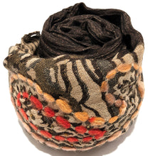 Load image into Gallery viewer, 100% Wool Jacquard Embellished Pashmina Shawl ref-rflghwj0016