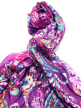Load image into Gallery viewer, 100% Natural Silk Printed XL Foulard ref-rfxlfs0010
