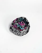 Load image into Gallery viewer, Black paisley silk scarf, hand printed, by Roche Foulards

