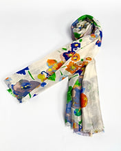 Load image into Gallery viewer, Ivory Floral Silk Scarf
