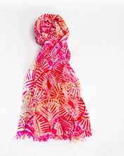Load image into Gallery viewer, Hot Pink Abstract Silk Scarf
