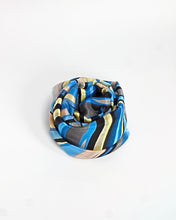 Load image into Gallery viewer, Blue Striped Silk Scarf
