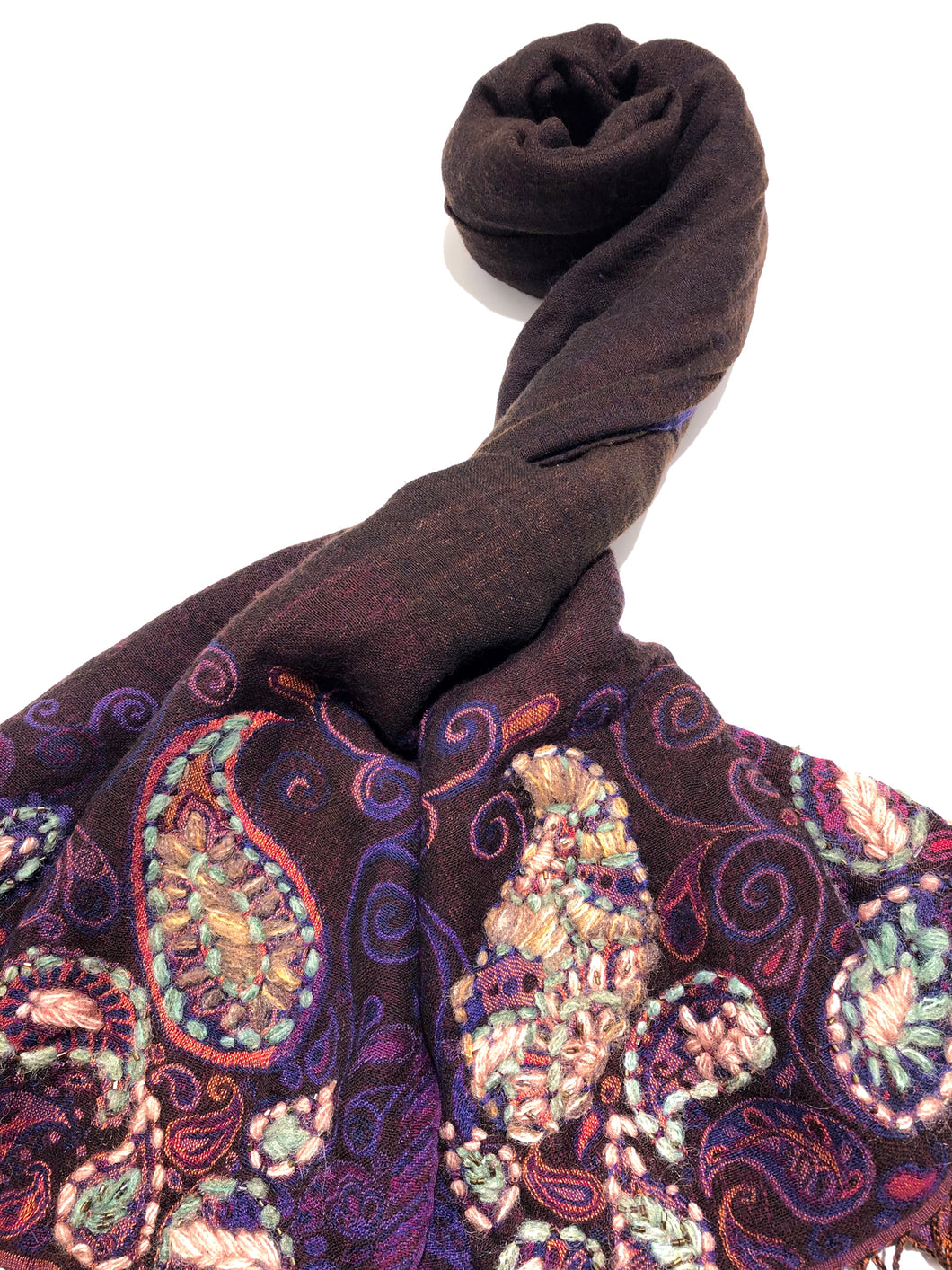 100% Wool Jacquard Embellished Pashmina Shawl ref-rflghwj0002