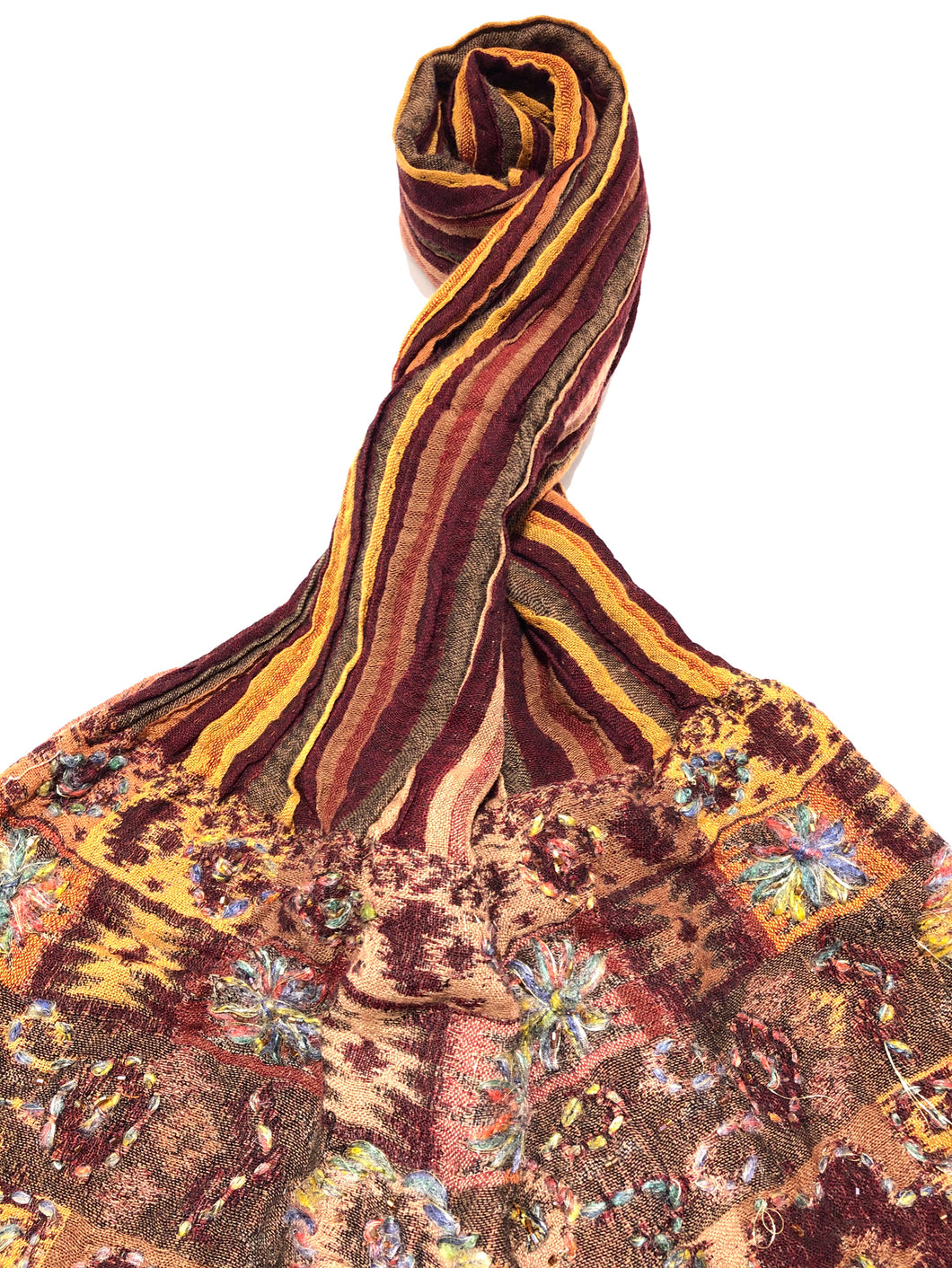 100% Wool Jacquard Embellished Pashmina Shawl ref-rflghwj0005