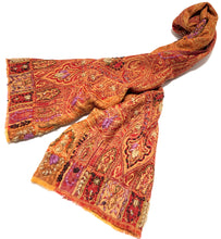 Load image into Gallery viewer, 100% Wool Jacquard Embellished Pashmina Shawl ref-rflghwj0007
