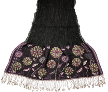 Load image into Gallery viewer, 100% Wool Jacquard Embellished Pashmina Shawl ref-rflghwj0013
